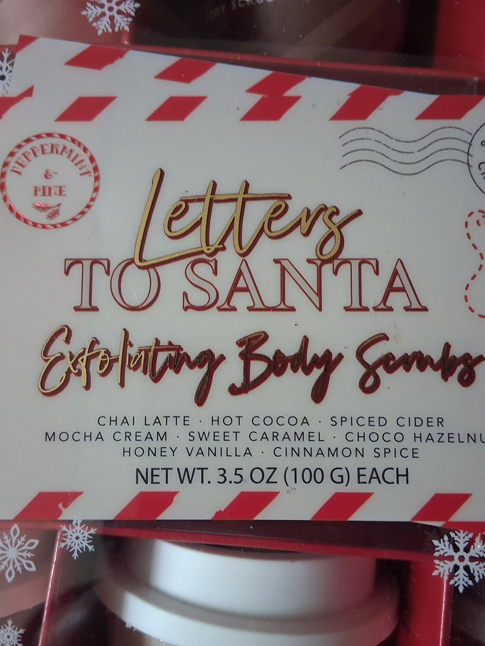 Peppermint Letters to Santa Exfoliating Body Scrub Set - Red - Picture 2 of 6